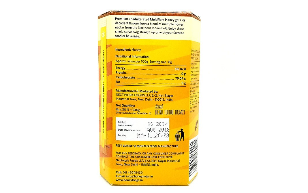 Honey Twigs Decadent Multi-Flora Honey Without The Mess   Jar  240 grams